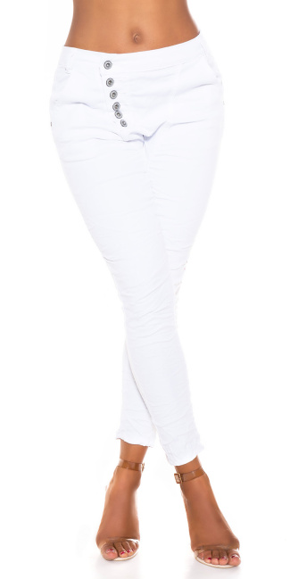 Skinny button-fly Jeans White